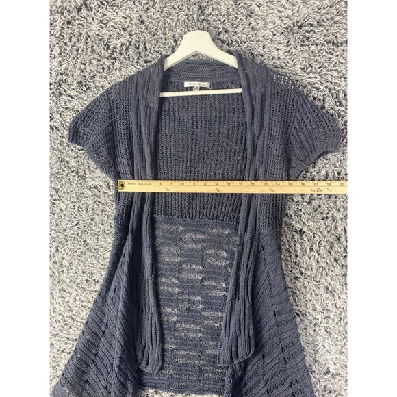 CABI Open Knit Sweater Cardigan Womens SZ M Croc‎ Linen Cotton Ramie Coquette - Picture 8 of 8